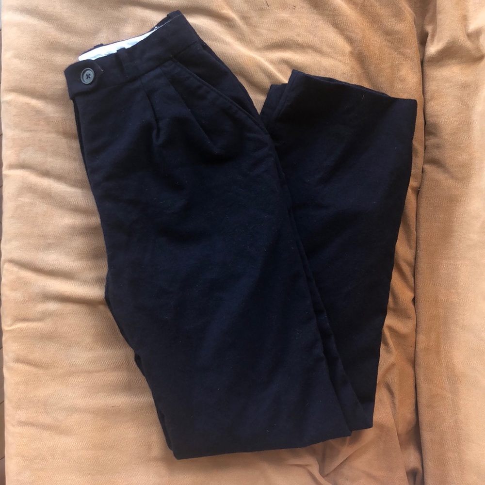 Vintage 100% Wool Dark Blue Fitted Trousers